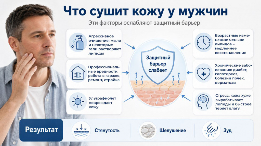 причины-сухости-кожи-у-мужчин